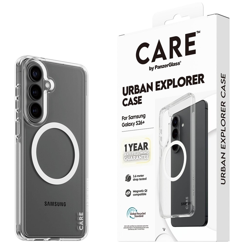 Samsung Galaxy S26+ CARE by PanzerGlass Urban Explorer Transparent Qi dėklas – skaidrus 4