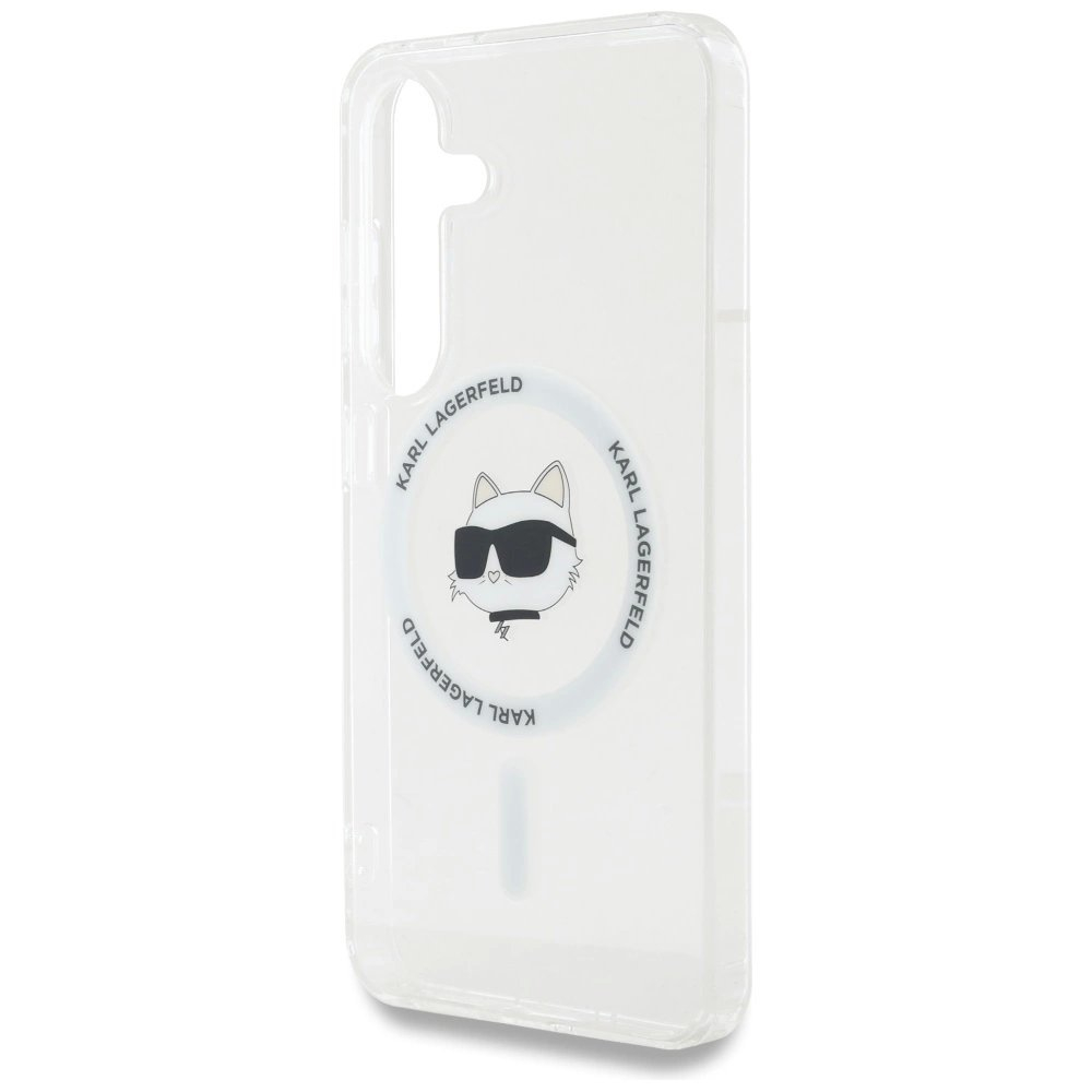 Samsung Galaxy S25 Plus – Karl Lagerfeld Button Choupette Head Printed Logo MagSafe dėklas - Baltas 5
