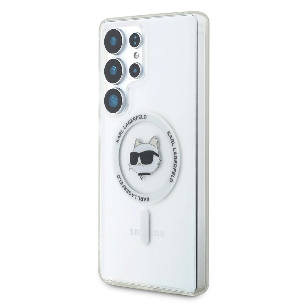 Samsung Galaxy S25 Ultra – Karl Lagerfeld Button Choupette Head Printed Logo MagSafe dėklas - Baltas 1