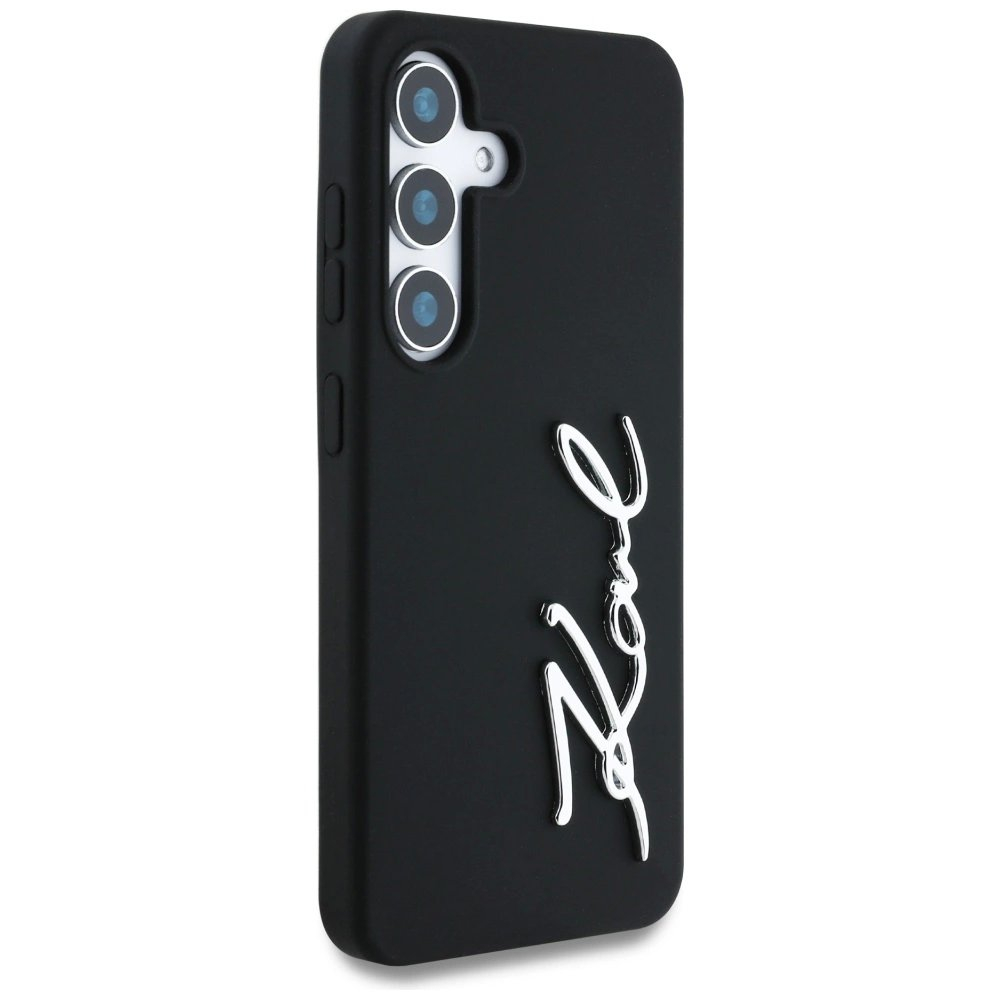 Dėklas Karl Lagerfeld Silicone Metal Signature Logo Samsung Galaxy S25 Juodas 3 Dėklas Karl Lagerfeld Silicone Metal Signature Logo Samsung Galaxy S25 Juodas 3