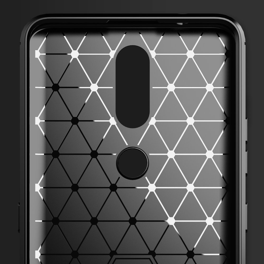 Dėklas Carbon Case Flexible TPU Nokia 2.4 Juodas 3
