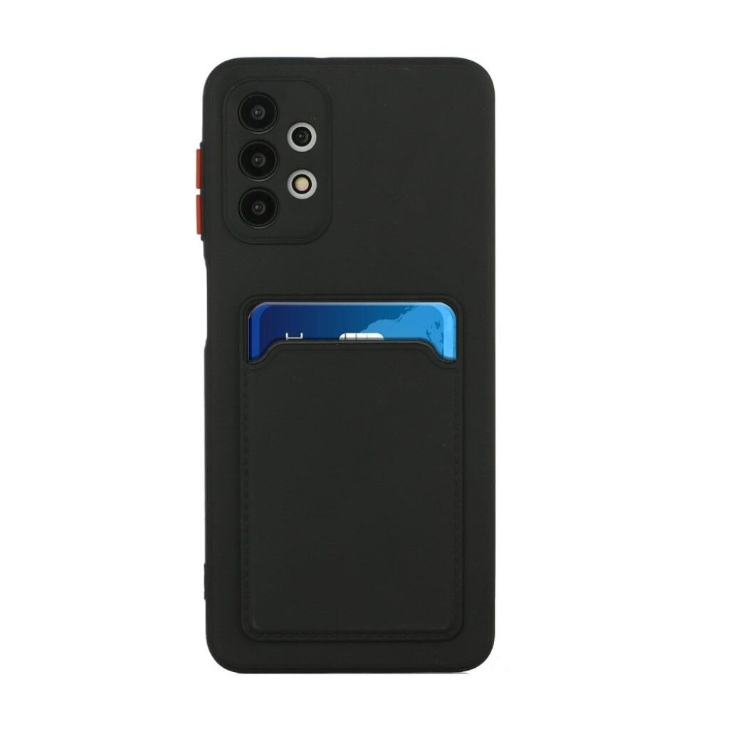 Dėklas su kišenėle kortelėms Card Case Silicone Wallet Samsung Galaxy A73 Juodas Dėklas su kišenėle kortelėms Card Case Silicone Wallet Samsung Galaxy A73 Juodas