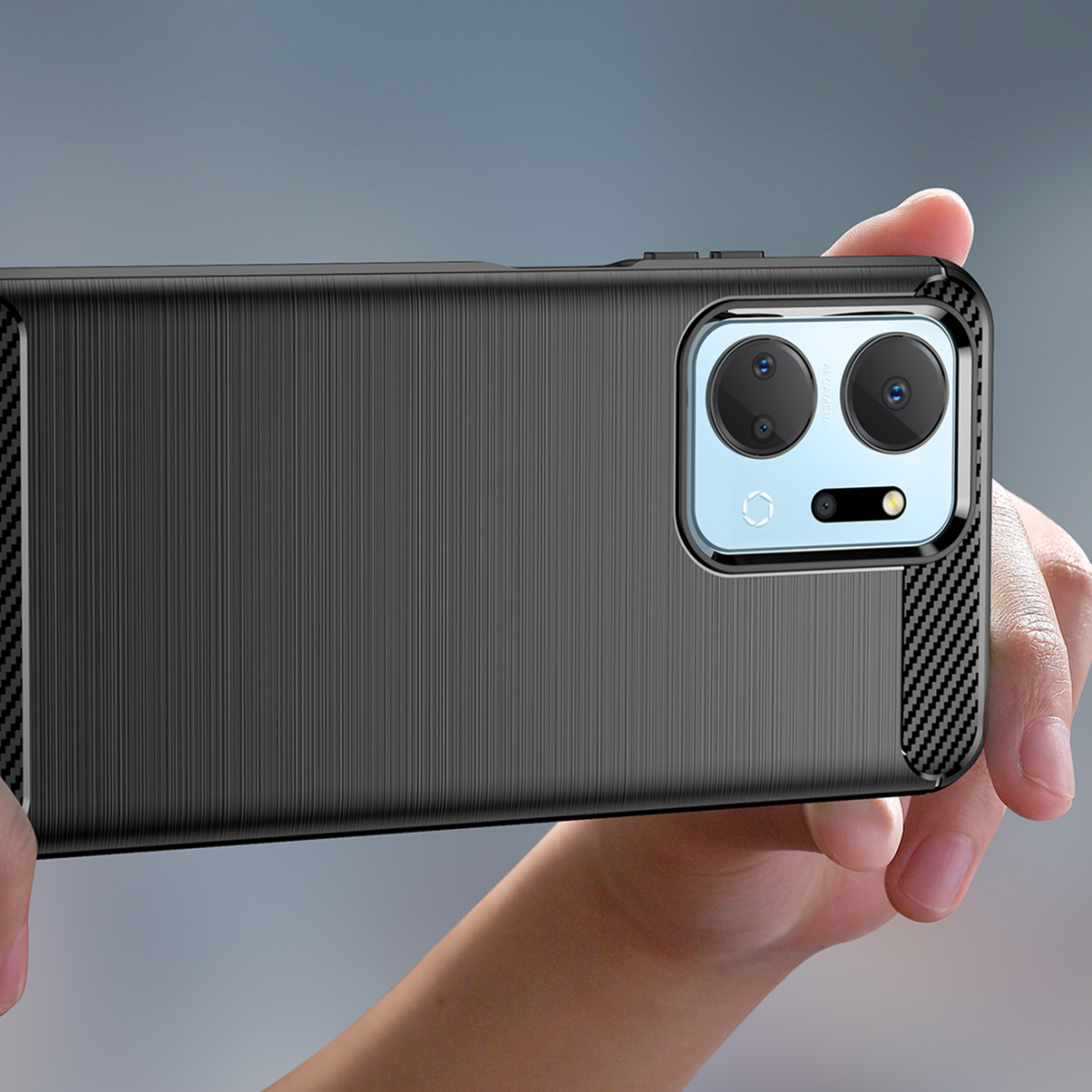 Dėklas Carbon flexible Honor Play 40 Plus / Honor X7a Juodas 4 Dėklas Carbon flexible Honor Play 40 Plus / Honor X7a Juodas 4