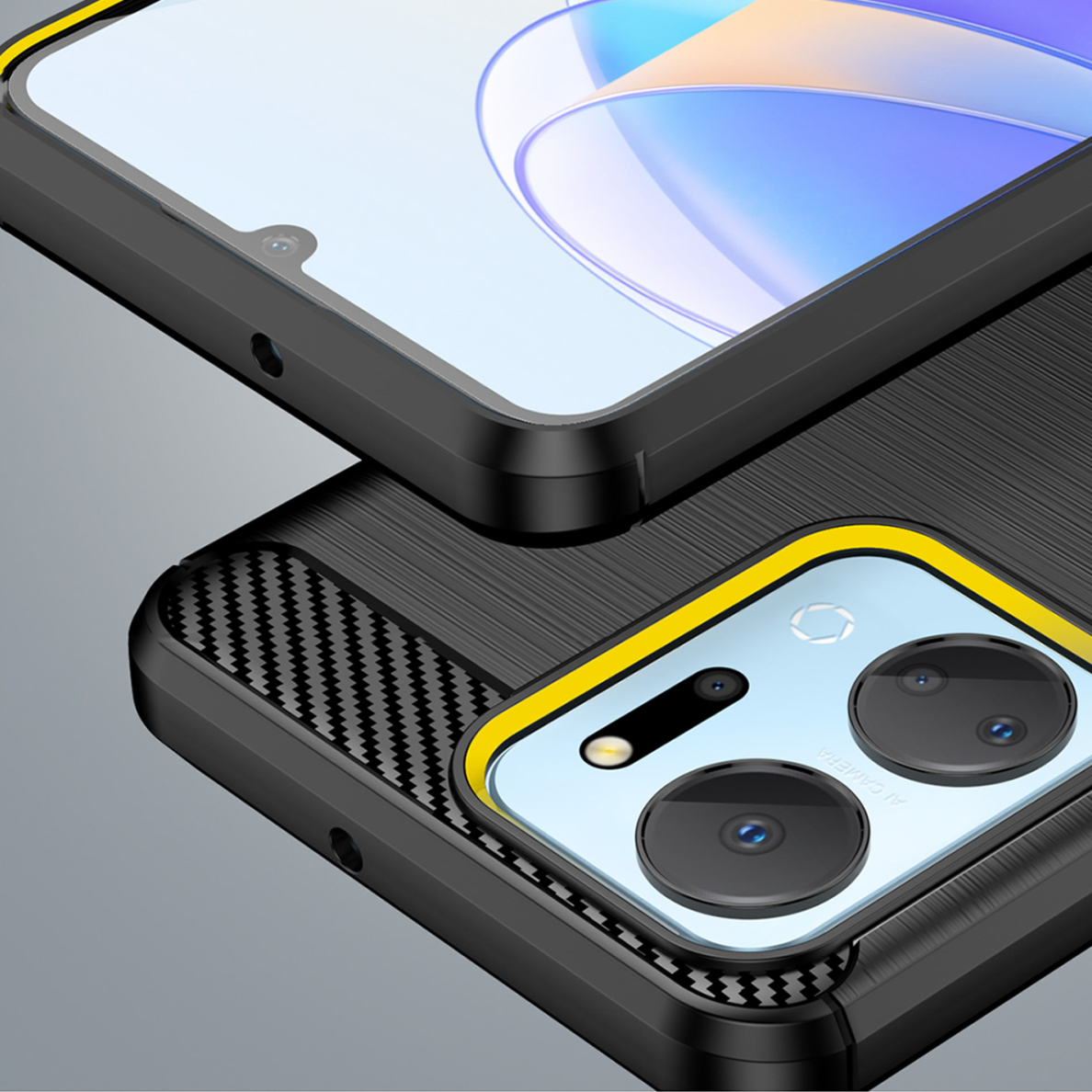 Dėklas Carbon flexible Honor Play 40 Plus / Honor X7a Juodas 5 Dėklas Carbon flexible Honor Play 40 Plus / Honor X7a Juodas 5