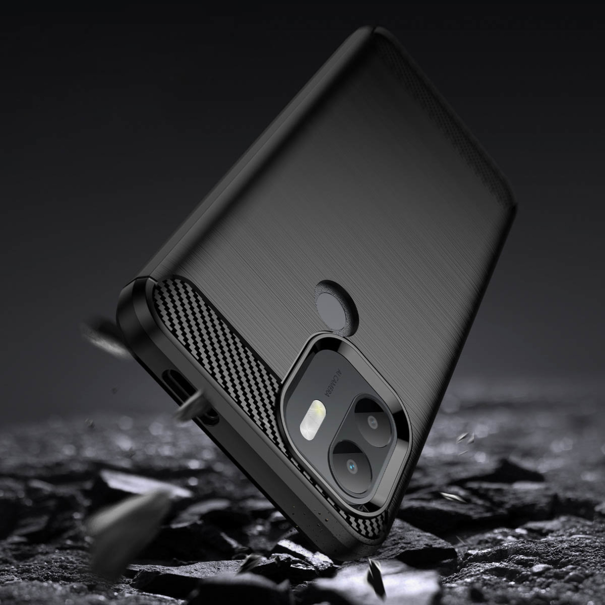 Dėklas Carbon Case flexible Xiaomi Redmi A1+ Juodas 3