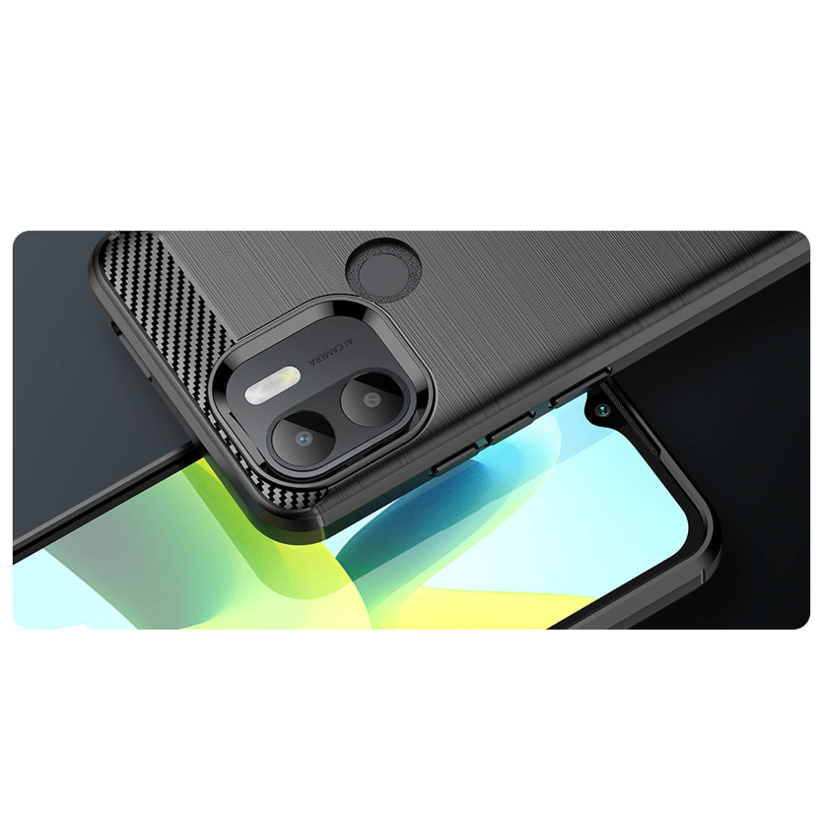 Dėklas Carbon Case flexible Xiaomi Redmi A1+ Juodas 8