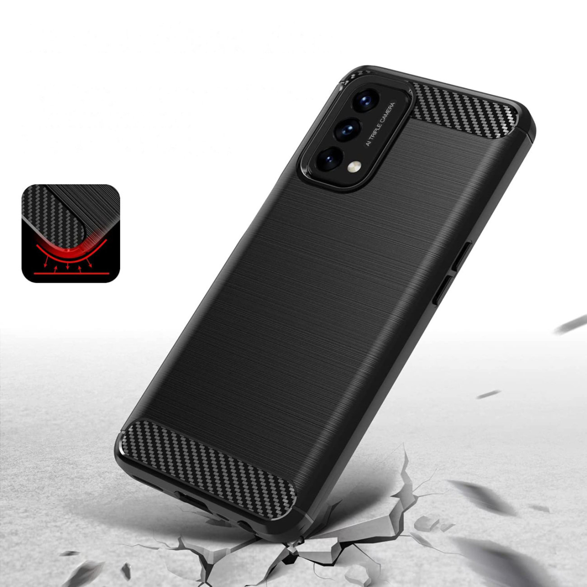 Dėklas Carbon Case Flexible OnePlus Nord N200 5G Juodas 2 Dėklas Carbon Case Flexible OnePlus Nord N200 5G Juodas 2