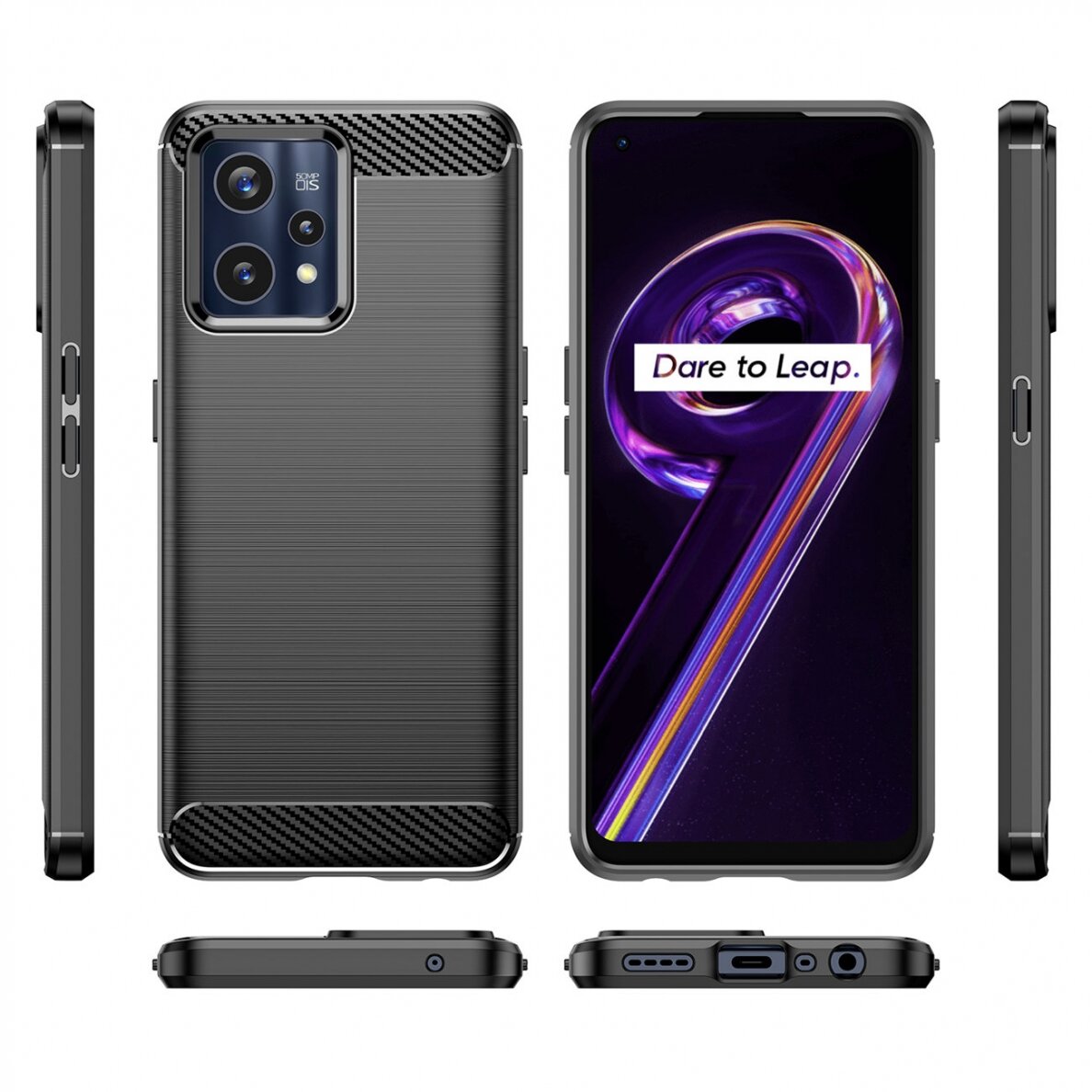 Dėklas Carbon Case Flexible Realme 9 Pro Plus Juodas 6 Dėklas Carbon Case Flexible Realme 9 Pro Plus Juodas 6