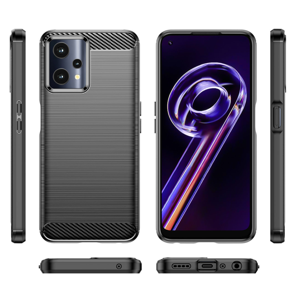 Dėklas Carbon Case Flexible Realme 9 Pro Juodas 6 Dėklas Carbon Case Flexible Realme 9 Pro Juodas 6