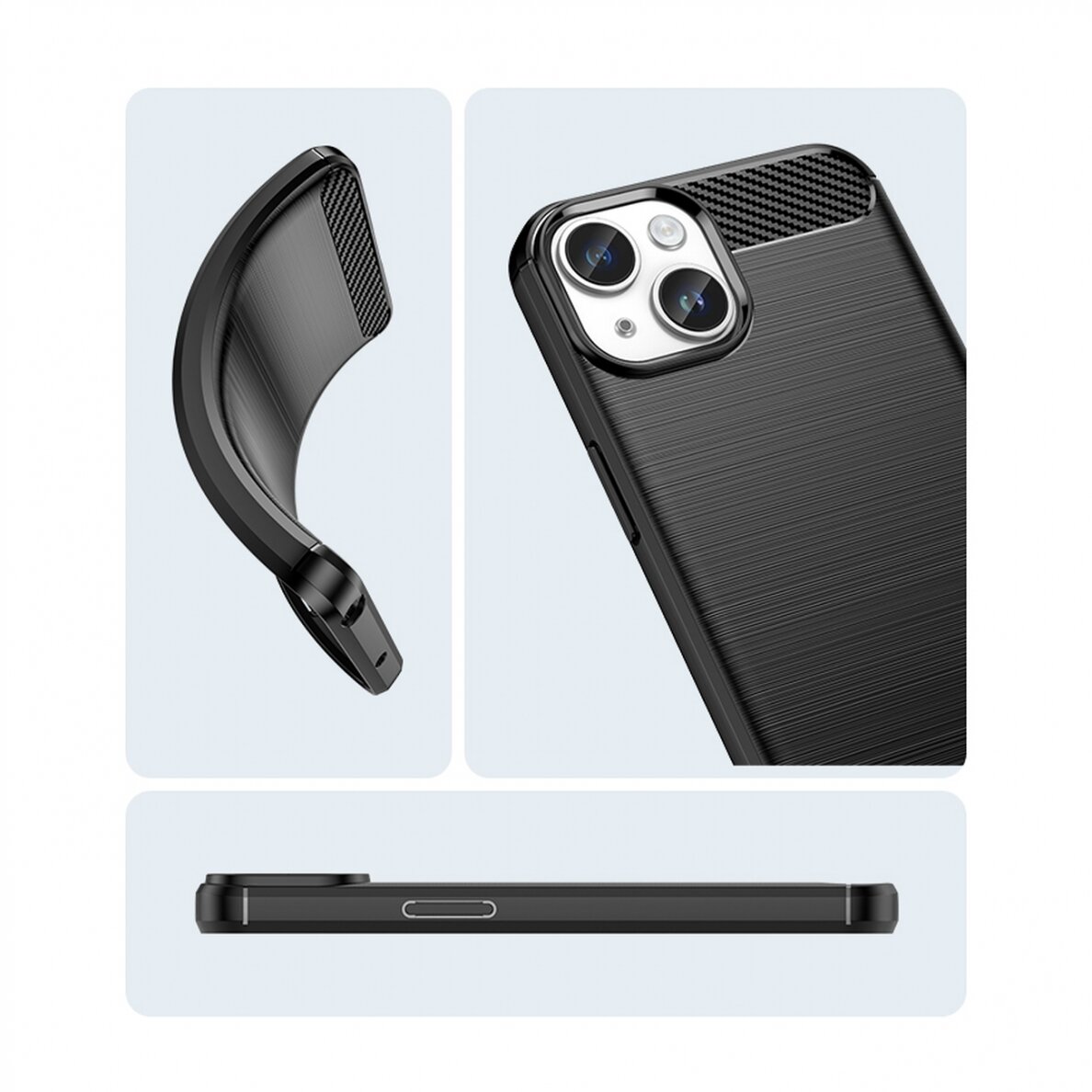 Dėklas Carbon Case flexible for iPhone 14 Plus Mėlynas 14 Dėklas Carbon Case flexible for iPhone 14 Plus Mėlynas 14