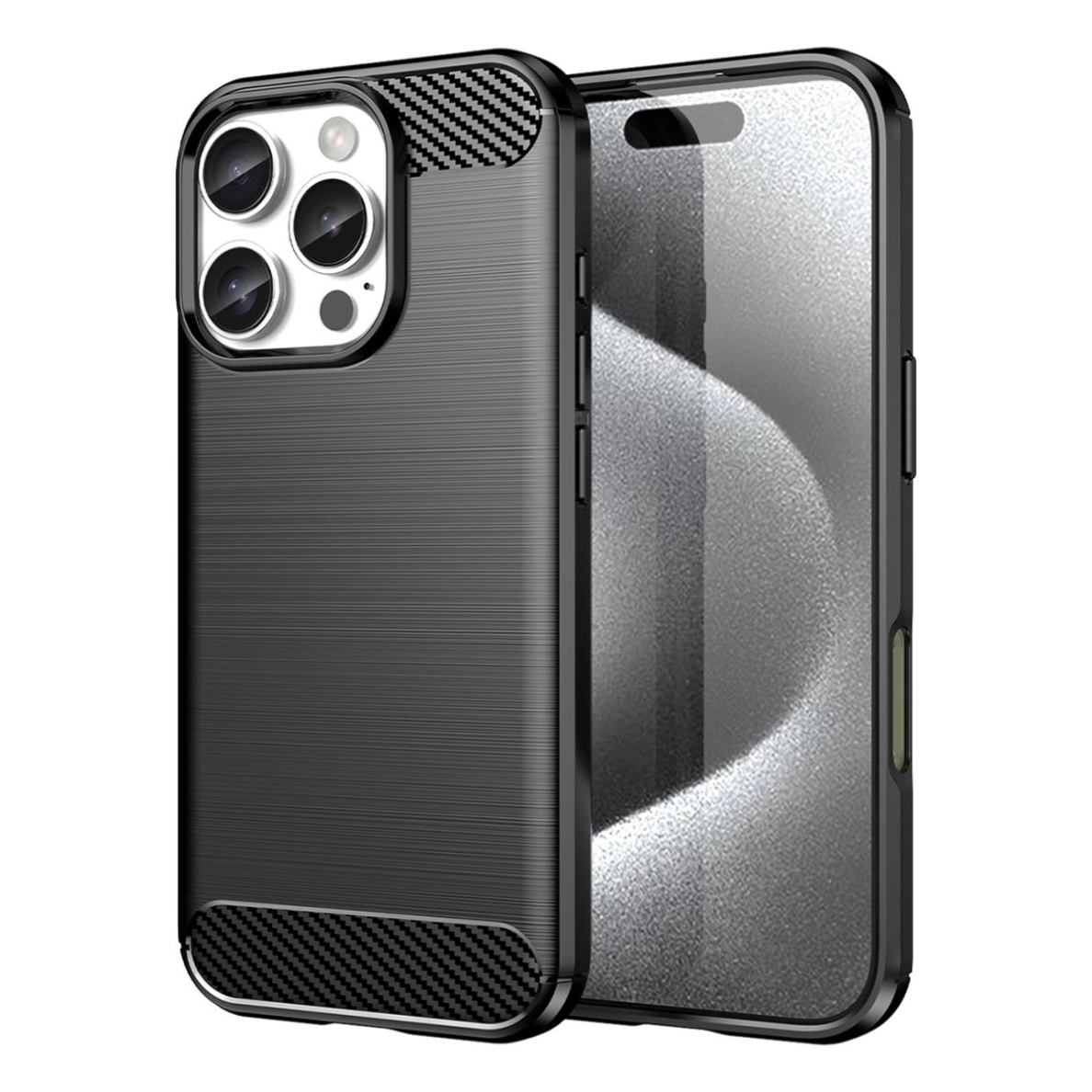 Silikoninis dėklas Carbon iPhone 16 Pro Max Silicone Case - Juodas Silikoninis dėklas Carbon iPhone 16 Pro Max Silicone Case - Juodas