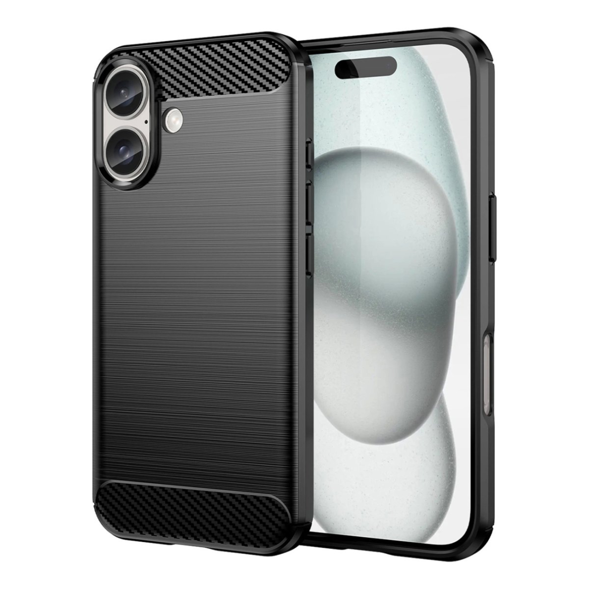 Silikoninis dėklas Carbon iPhone 16 Silicone Case - Juodas Silikoninis dėklas Carbon iPhone 16 Silicone Case - Juodas