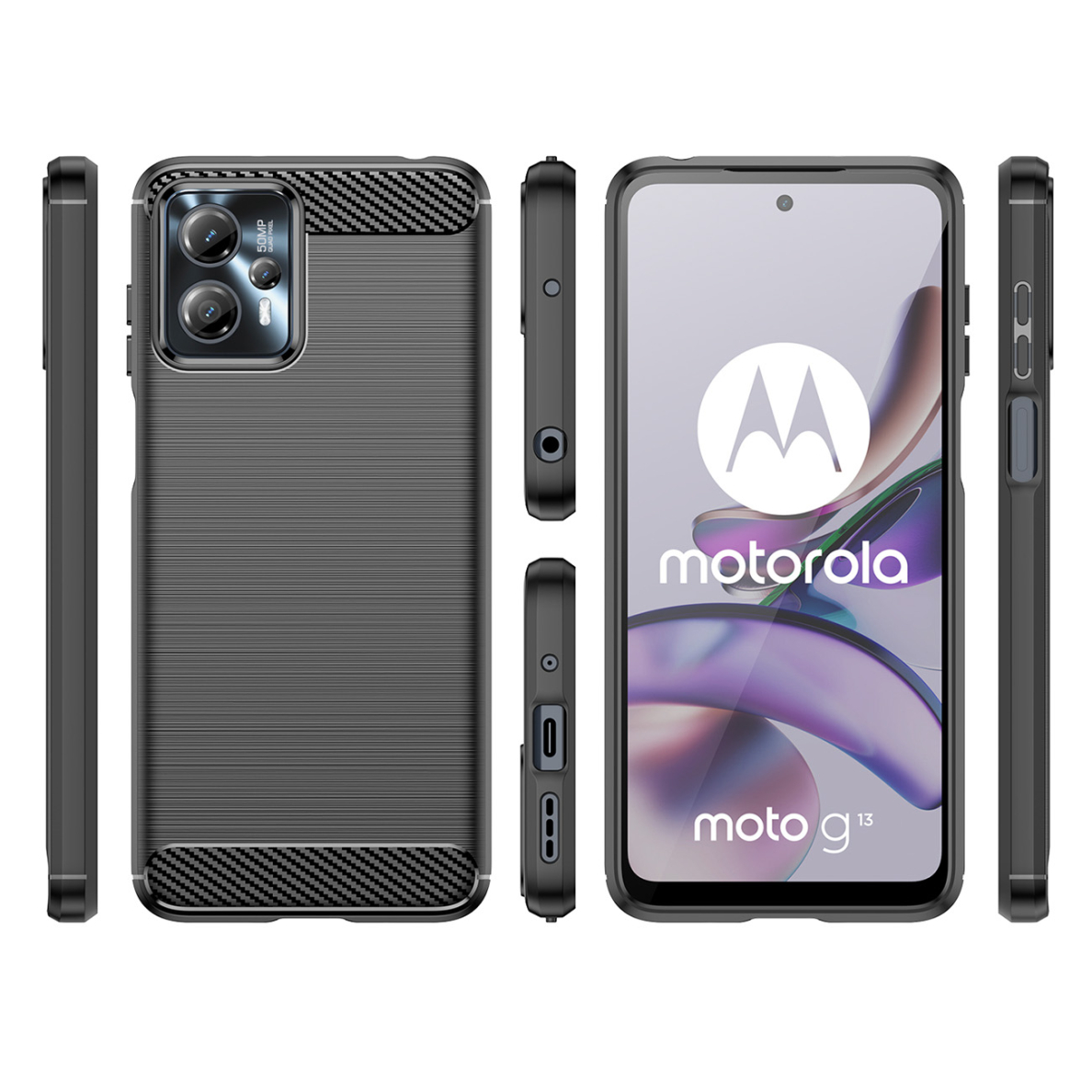 Dėklas Carbon flexible Motorola Moto G13 Juodas 1 Dėklas Carbon flexible Motorola Moto G13 Juodas 1