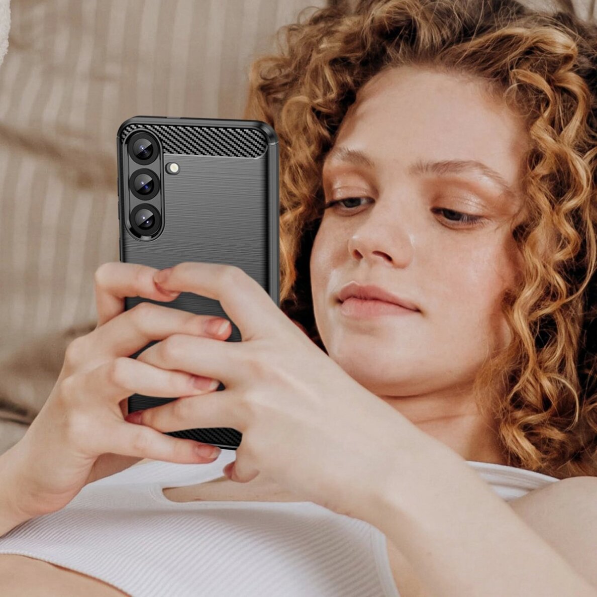 Akcija! Dėklas Carbon Samsung Galaxy S25+ - Juodas  6