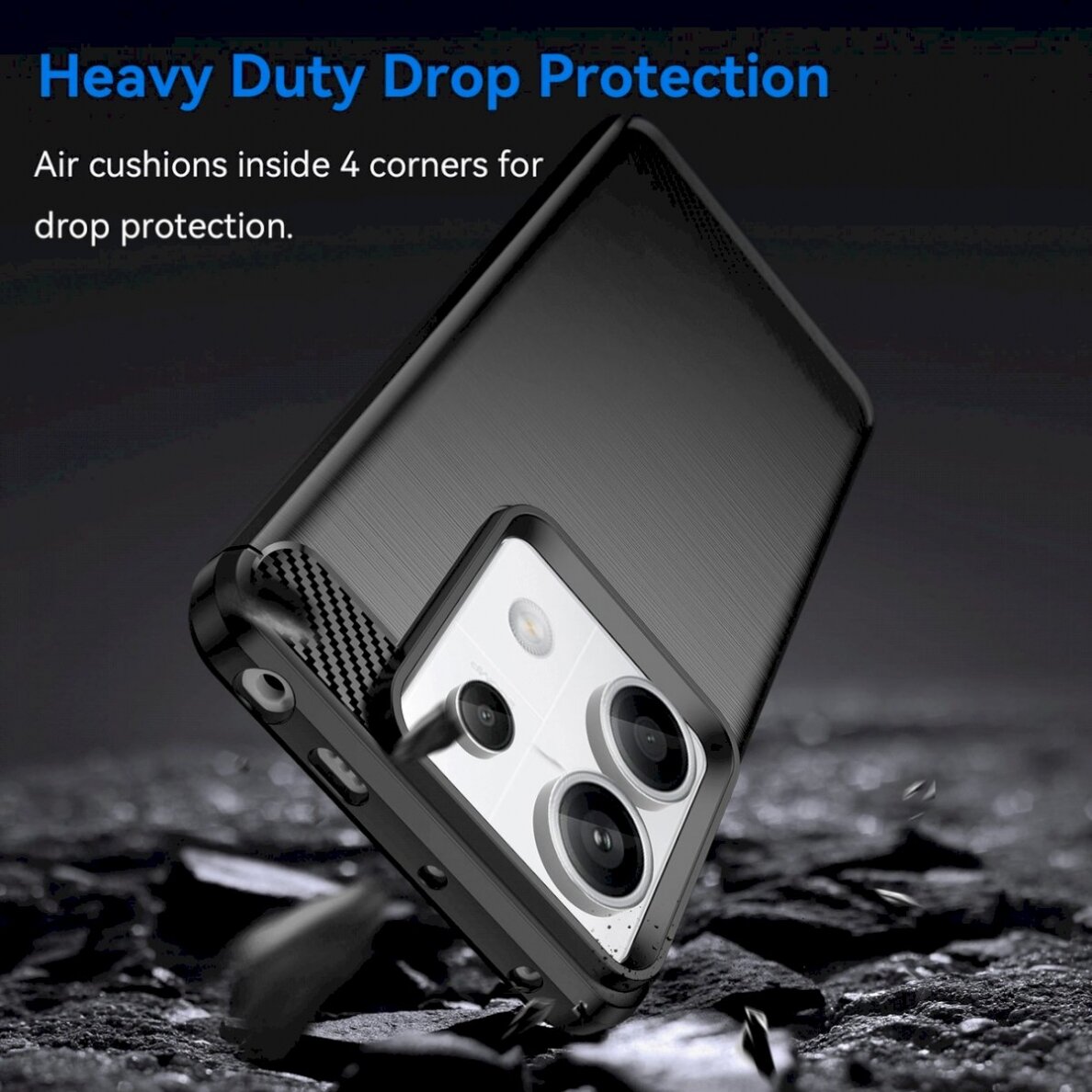 Carbon dėklas Xiaomi Redmi Note 13 5G - juodas 2 Carbon dėklas Xiaomi Redmi Note 13 5G - juodas 2