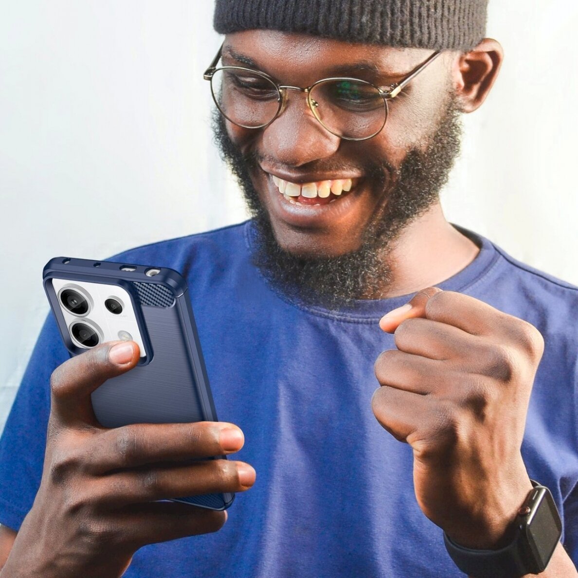 Dėklas Carbon Case for Xiaomi Redmi Note 13 Pro - Mėlynas 6 Dėklas Carbon Case for Xiaomi Redmi Note 13 Pro - Mėlynas 6