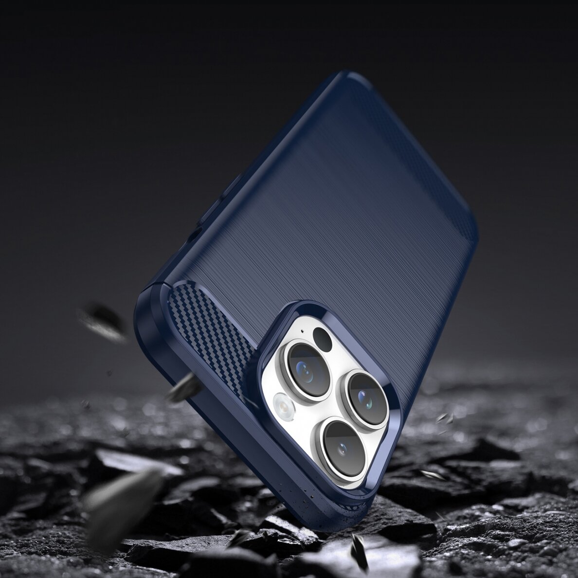 Dėklas Carbon Case flexible iPhone 14 Pro Mėlynas 2 Dėklas Carbon Case flexible iPhone 14 Pro Mėlynas 2