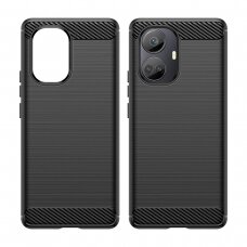 Dėklas Carbon Case flexible Realme 10 Pro+ Juodas