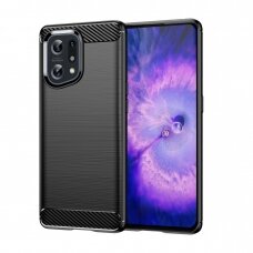 Dėklas Carbon Case flexible Oppo Find X5 Juodas