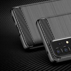 Dėklas Carbon Flexible Cover Samsung Galaxy A53 5G Juodas