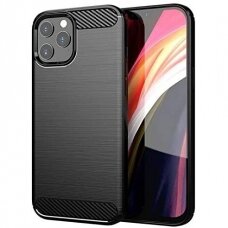 Dėklas Carbon Case Flexible Iphone 12 Pro Max Juodas