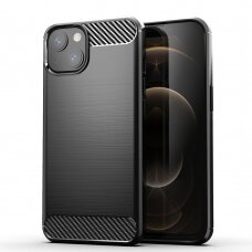 Dėklas Carbon Case Flexible iPhone 13 juodas