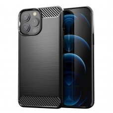 Dėklas Carbon Case Flexible iPhone 13 Pro juodas
