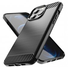 Dėklas Carbon Case Flexible iPhone 13 Pro Max juodas