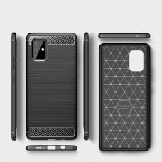 Dėklas Carbon Case Flexible Samsung Galaxy A31 juodas