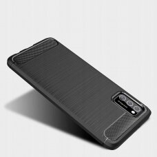 Dėklas Carbon Case Flexible Cover TPU Xiaomi Poco M3 Juodas