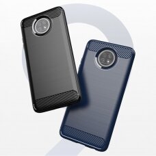 Dėklas Carbon Case Flexible Cover TPU Xiaomi Redmi Note 9T 5G Mėlynas