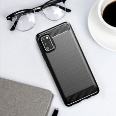 Dėklas Carbon Case Flexible Samsung Galaxy A41 mėlynas