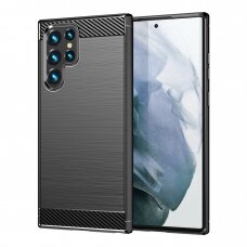 Dėklas Carbon Case Samsung Galaxy S23 Ultra juodas