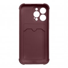 Dėklas Card Armor Case iPhone 12 Pro Max bordo