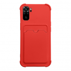 Dėklas Card Armor Case Xiaomi Redmi Note 10 / Redmi Note 10S Raudonas