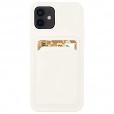 Dėklas su kišenėle kortelėms Card Case silicone wallet iPhone 11 Pro Baltas