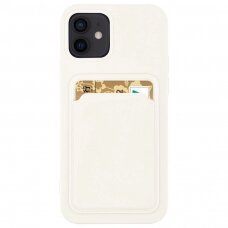 Dėklas su kišenėle kortelėms Card Case iPhone 12 Pro Max Baltas