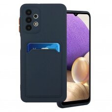 Dėklas su kišenėle kortelėms Card Case Samsung Galaxy A32 4G Tamsiai mėlynas
