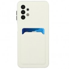 Dėklas su kišenėle kortelėms Card Case Samsung Galaxy A32 4G Baltas