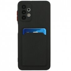 Dėklas su kišenėle kortelėms Card Case Samsung Galaxy A72 4G Juodas