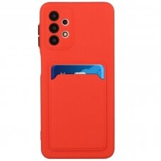 Dėklas su kišenėle kortelėms Card Case Samsung Galaxy A72 4G Raudonas