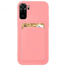Dėklas su kišenėle kortelėms Card Case Xiaomi Redmi Note 10 Pro rožinis