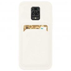Dėklas su kišenėle kortelėms Card Case Xiaomi Redmi Note 9 Pro / Redmi Note 9S baltas
