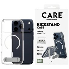 iPhone 17 Pro CARE by PanzerGlass Feature dėklas su atrama ir MagSafe – skaidrus