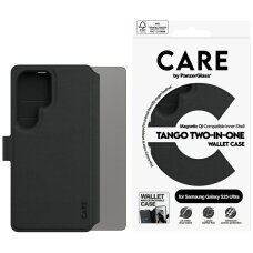 Samsung Galaxy S25 Ultra CARE by PanzerGlass Feature Tango 2in1 piniginės tipo dėklas – juodas