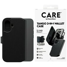 iPhone 17 CARE by PanzerGlass Feature Tango 2in1 Wallet MagSafe dėklas – juodas
