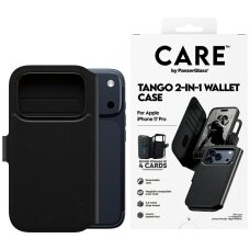 iPhone 17 Pro CARE by PanzerGlass Feature Tango 2in1 Wallet MagSafe dėklas – juodas
