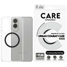 Samsung Galaxy S25 Edge CARE by PanzerGlass Flagship Urban Combat Black QI dėklas - permatomas