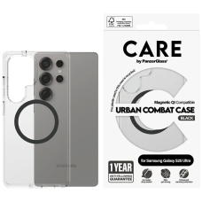 CARE by PanzerGlass Flagship Urban Combat Juodas QI Dėklas skirtas Samsung Galaxy S25 Ultra - Permatomas