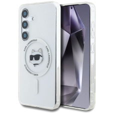 Samsung Galaxy S25 Plus – Karl Lagerfeld Button Choupette Head Printed Logo MagSafe dėklas - Baltas